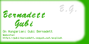 bernadett gubi business card